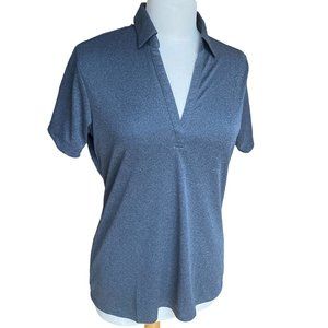 Port Authority Women's Digi Gray Heather Performance Golf Office Polo-M